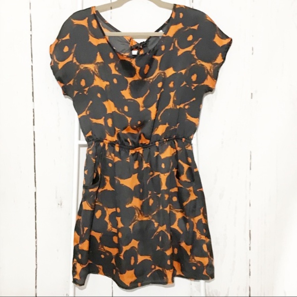 Alya Cap Sleeve Brown Tunic Dress